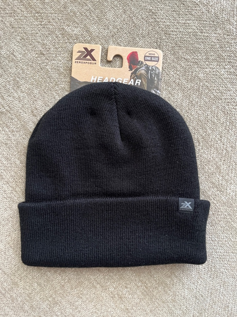 ZeroXposur Black Cuffed Knit Beanie